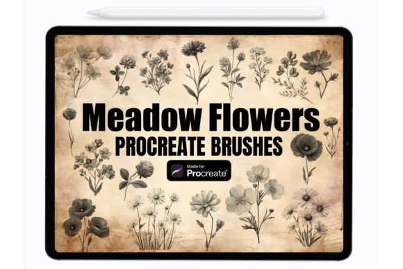 Download Meadow Flowers Procreate Stamps | Brush - Flowers Collection