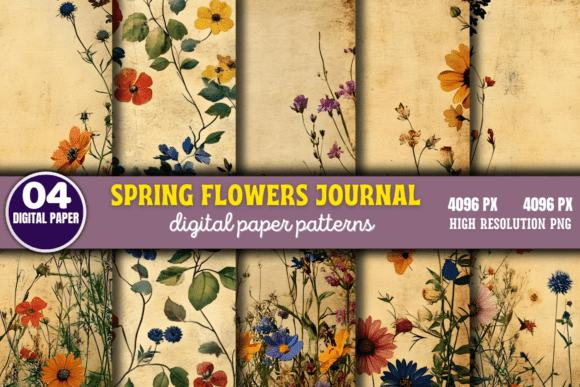 Download Spring Flowers Digital Paper Pattern 10 - Flowers Collection