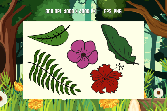 Download Tropical Vector Leaves and Flowers - Flowers Collection
