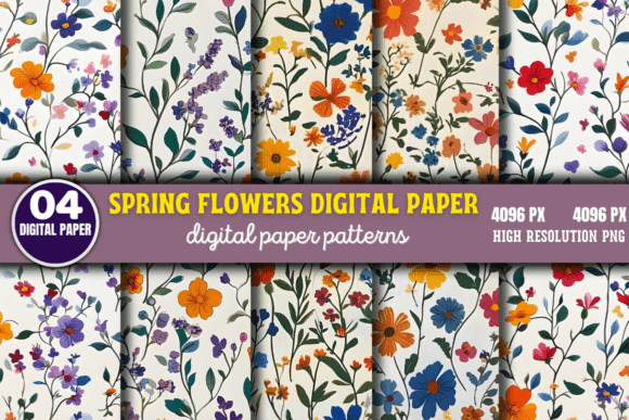 Download Spring Flowers Digital Paper Pattern 7 - Flowers Collection