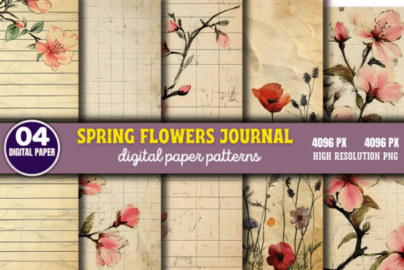 Download Spring Flowers Digital Paper Pattern 13 - Flowers Collection
