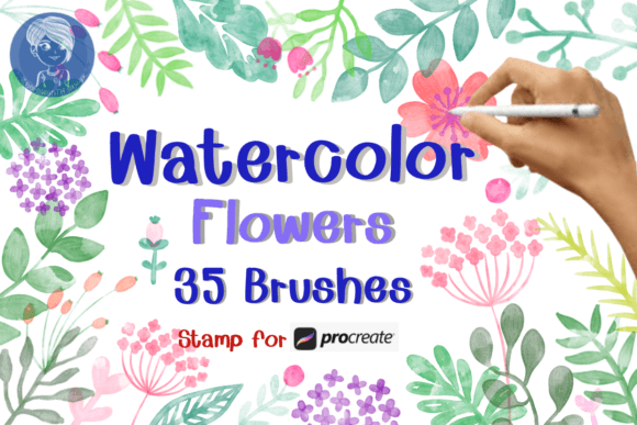 Download Watercolor Flowers Brush Stamp Procreate - Flowers Collection