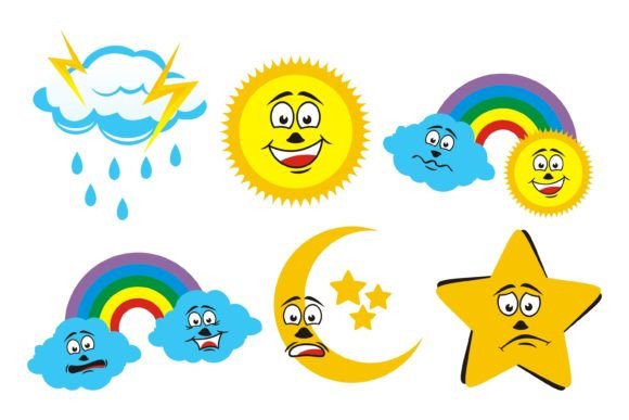Download Cartoon Clouds Rain Elements Vector - Premium Resources