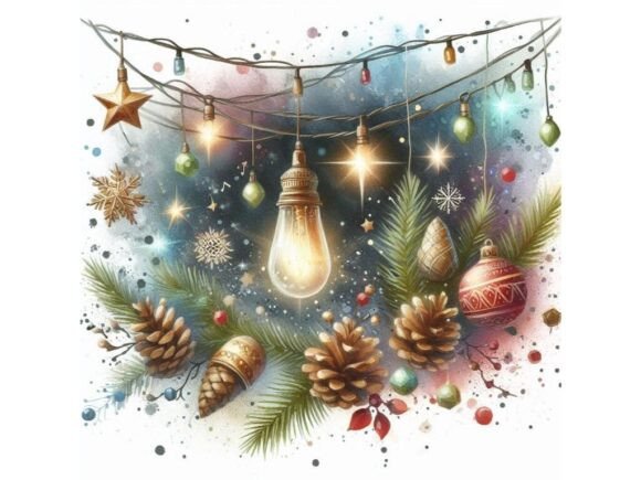 Download Holiday Lights with Textured Brush Detai - Textured brush Collection