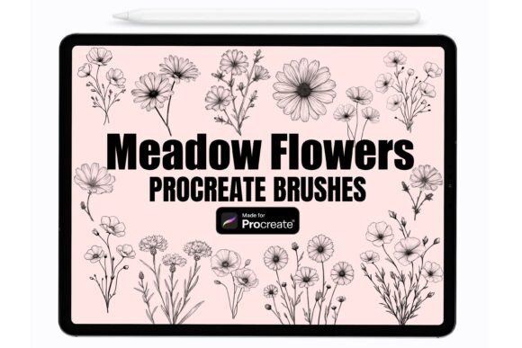 Download Meadow Flowers Procreate Stamps | Brush - Flowers Collection